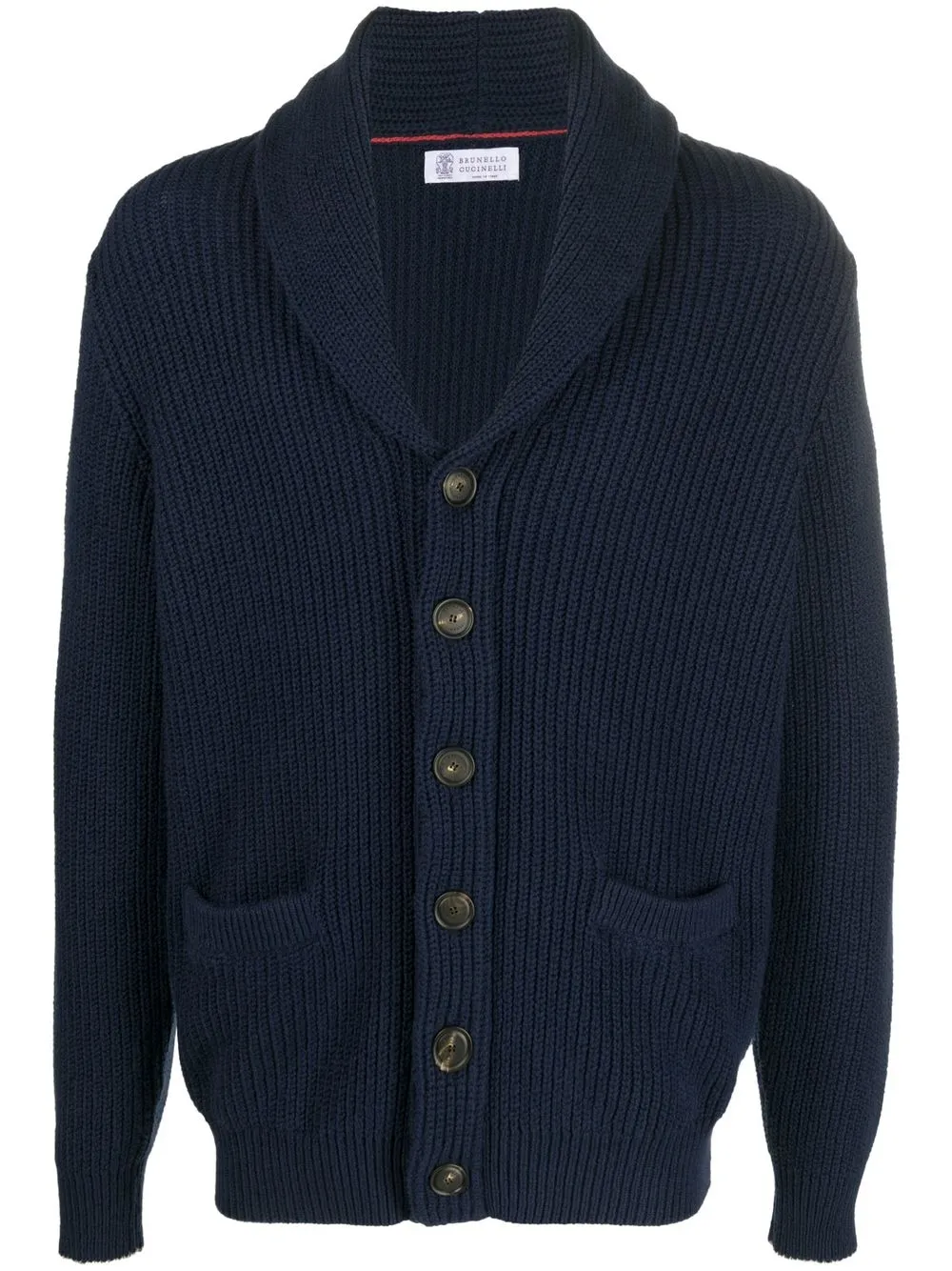 

Brunello Cucinelli button-down rib-knit cardigan - Blue