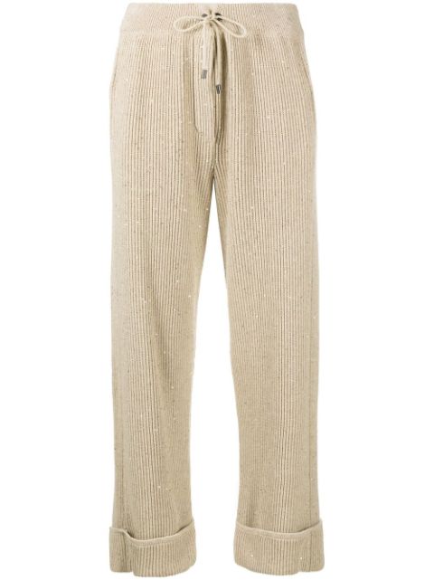 Brunello Cucinelli Dazzling rib-knit trousers Women