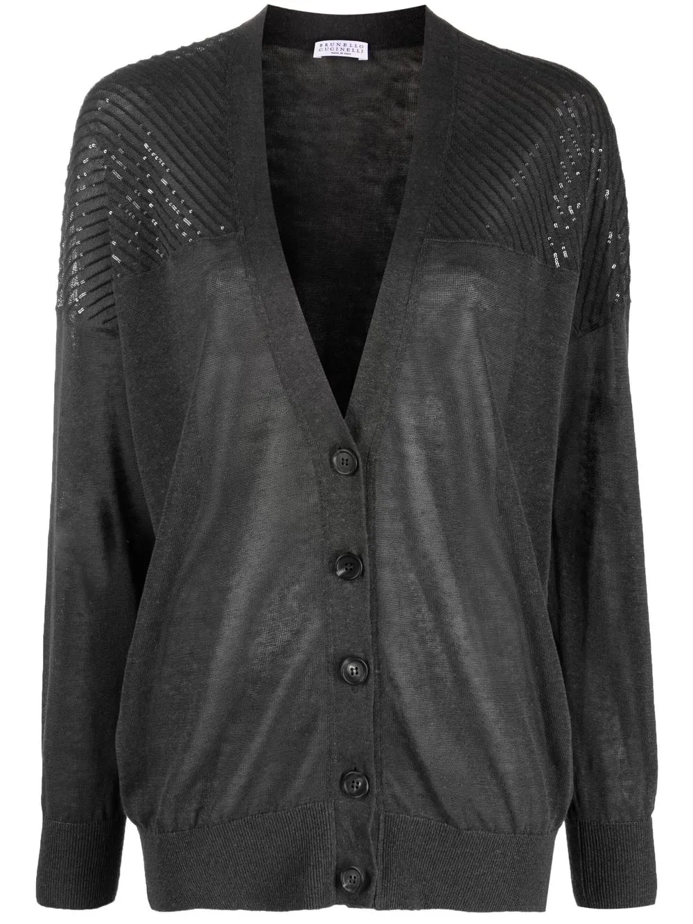 

Brunello Cucinelli cárdigan tejido con botones - Gris