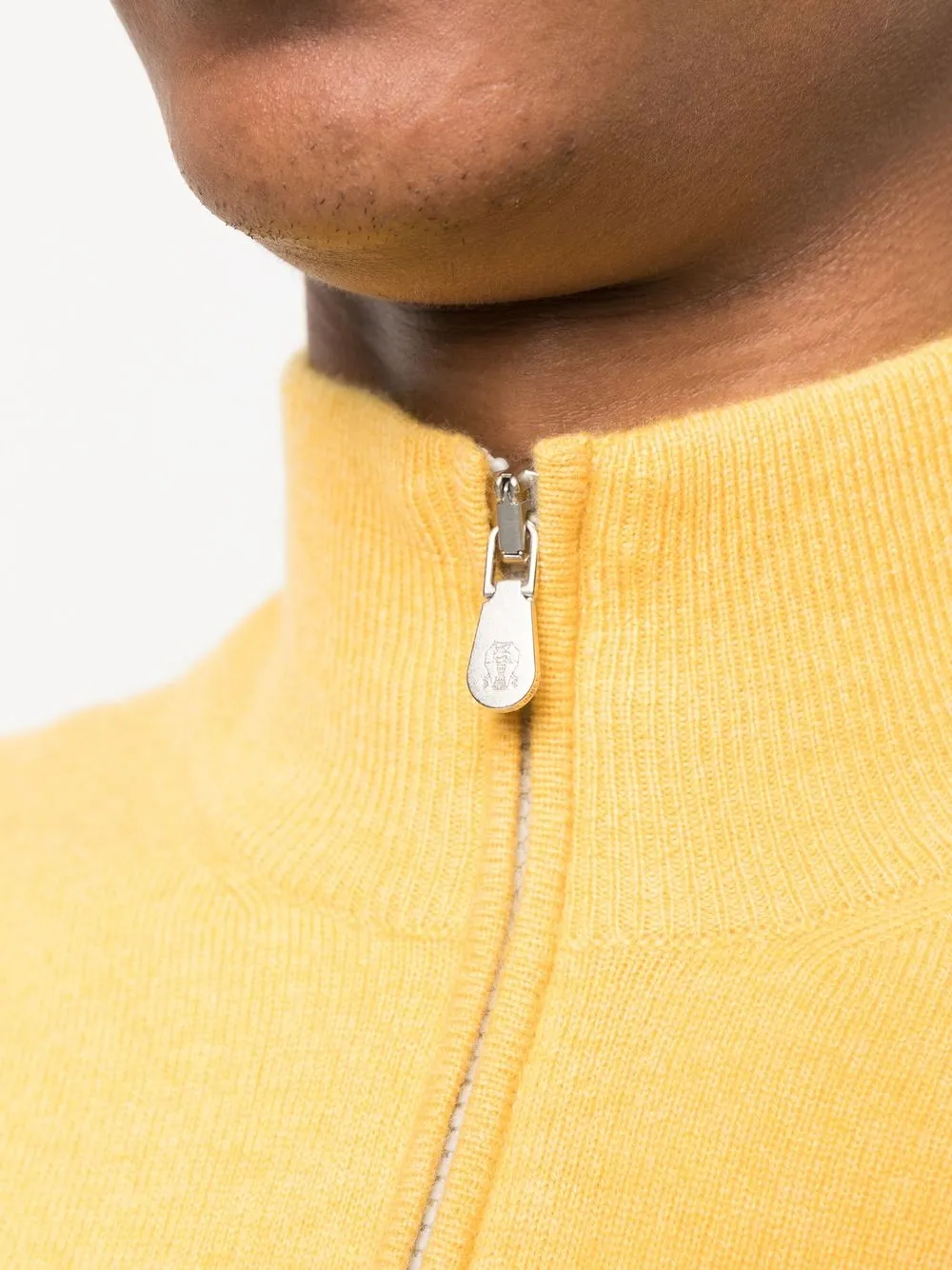 Brunello Cucinelli High-neck Cashmere Jumper In 黄色