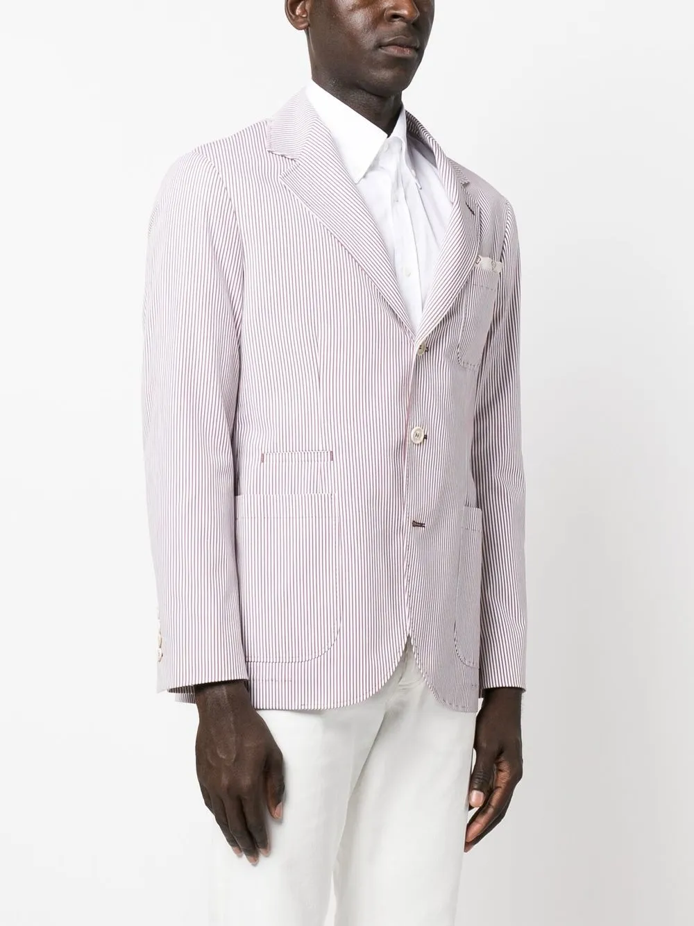 Brunello Cucinelli Single-breasted Tailored Blazer In Weiss