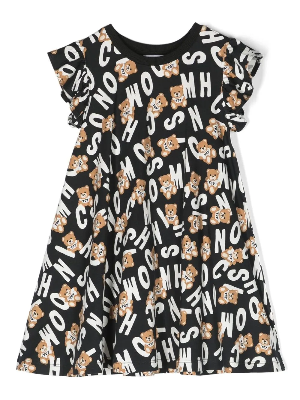 

Moschino Kids logo-print T-shirt dress - Black