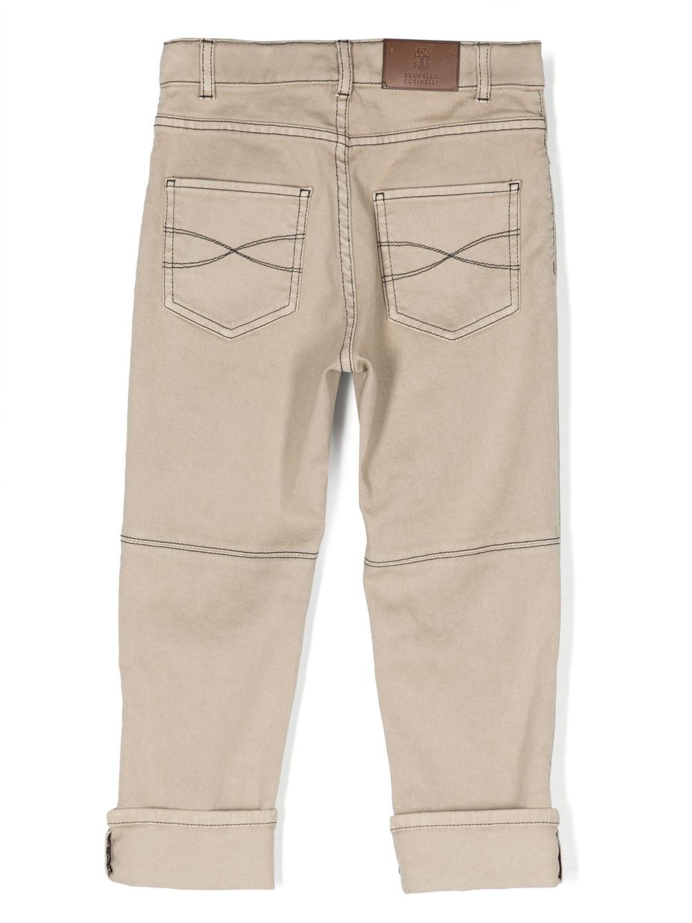 Brunello Cucinelli Kids Jeans met contrasterend stiksel - Beige