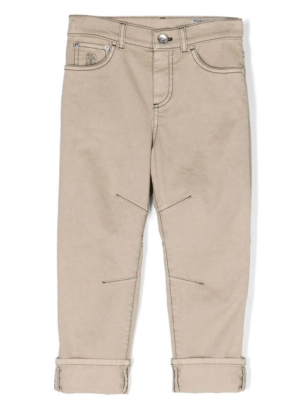 

Brunello Cucinelli Kids contrast-stitching straight-leg jeans - Neutrals