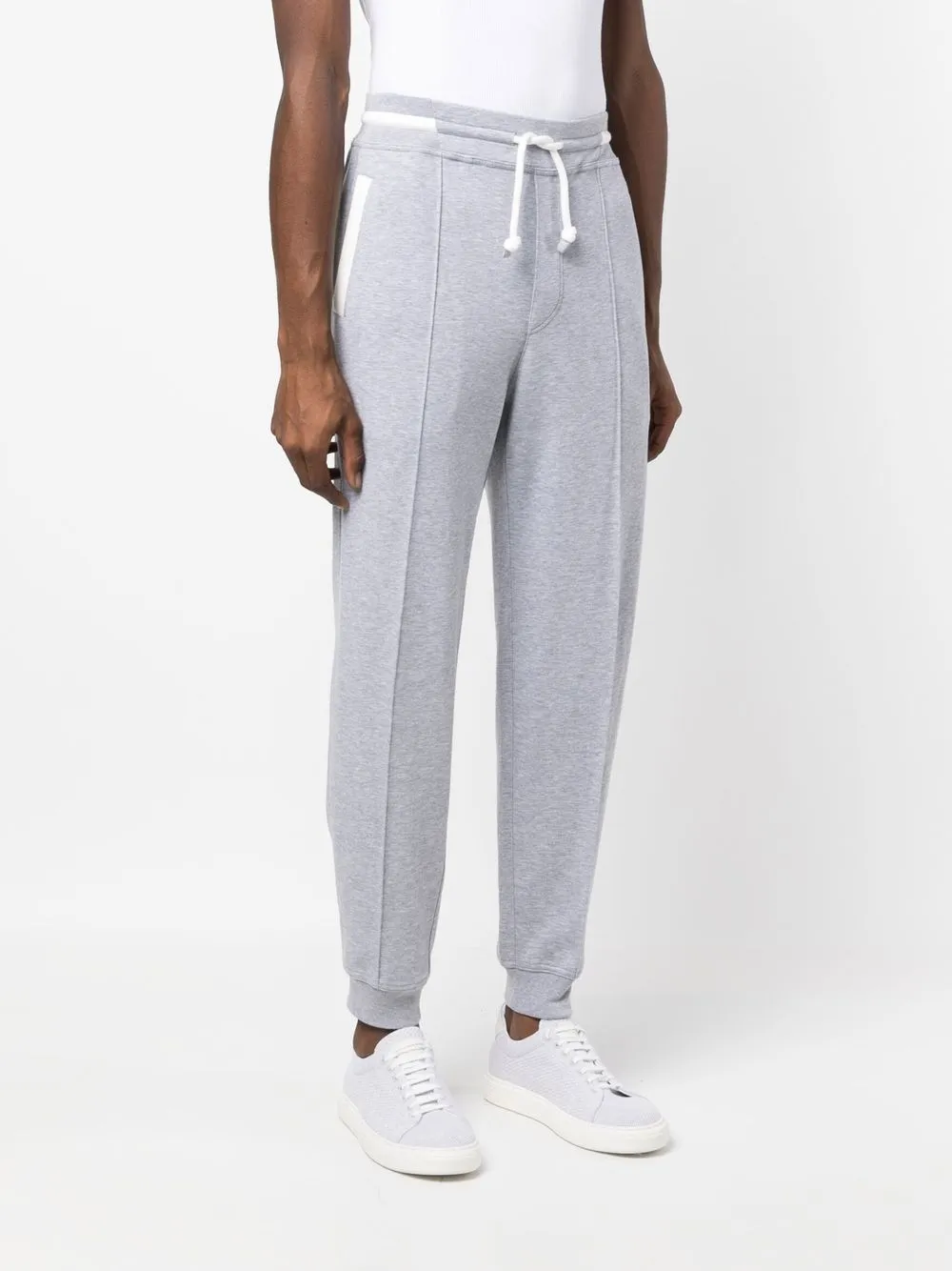 Brunello Cucinelli Drawstring Track Pants In Grey