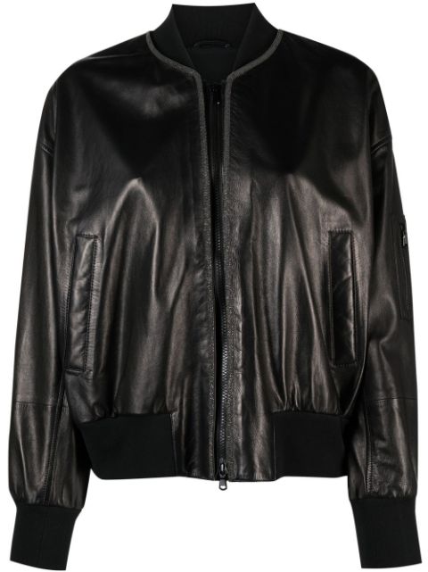 Brunello Cucinelli cropped leather bomber jacket