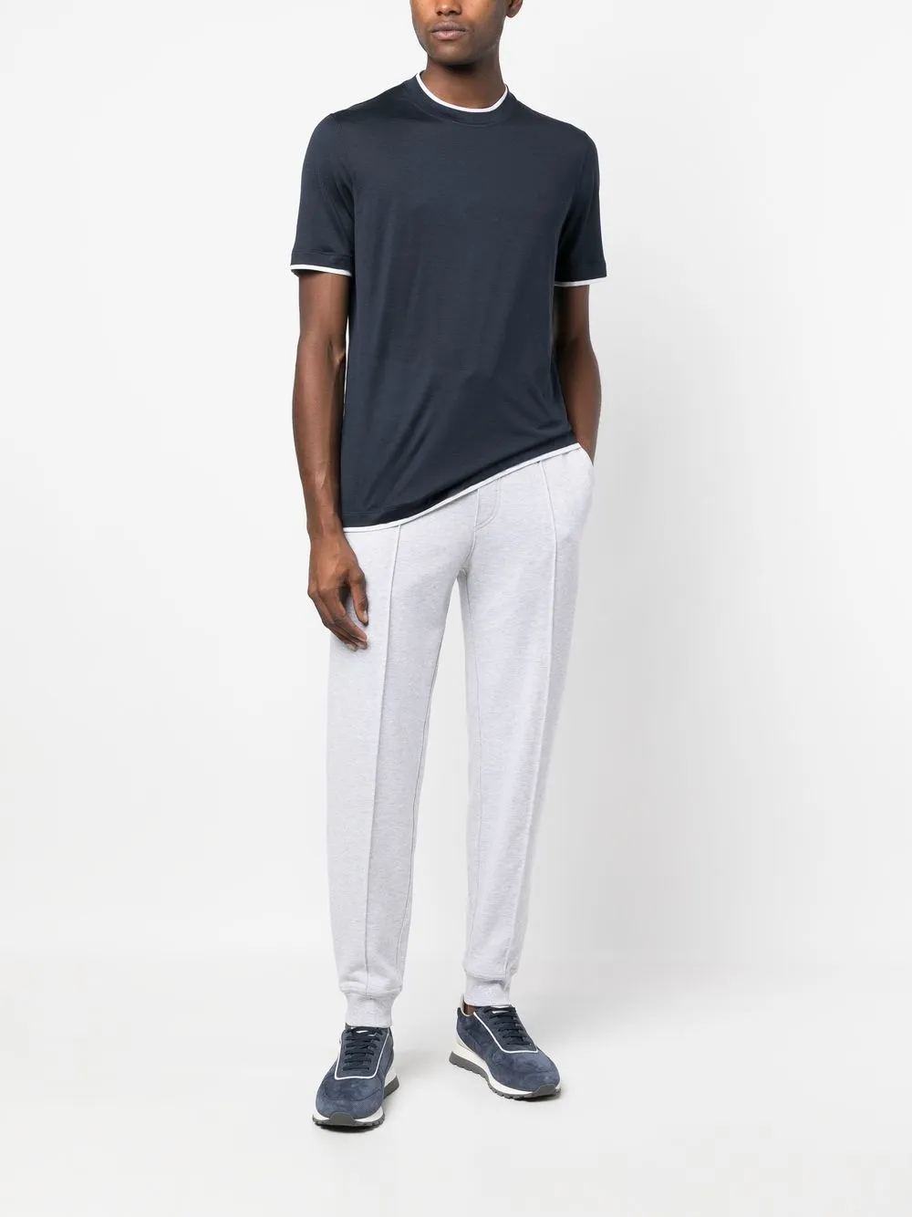 Brunello Cucinelli T-shirt met ronde hals - Blauw