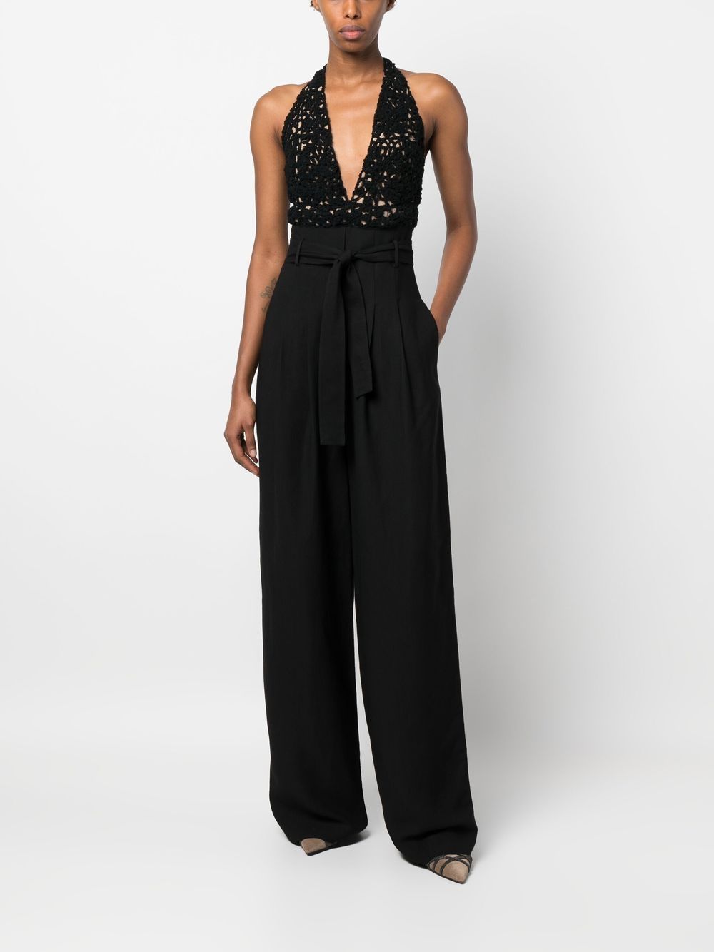 Brunello Cucinelli Jumpsuit met gehaakt detail - Zwart