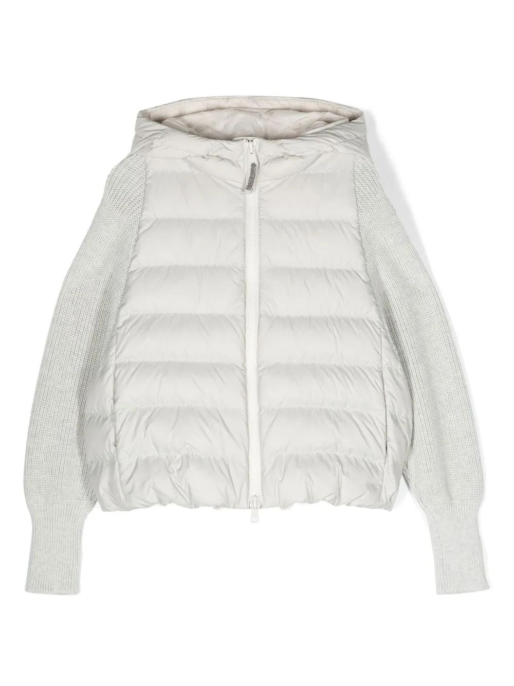 

Brunello Cucinelli Kids knitted-sleeve padded jacket - White