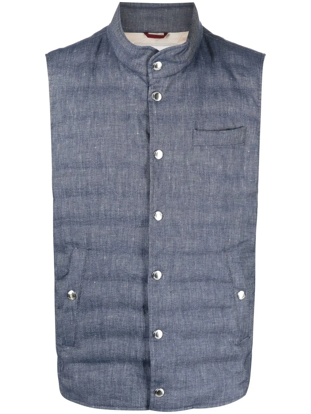 brunello cucinelli feather-down padded gilet - blue