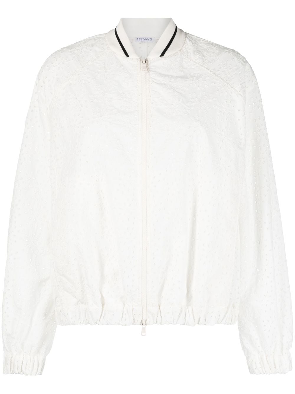 Image 1 of Brunello Cucinelli broderie anglaise bomber jacket