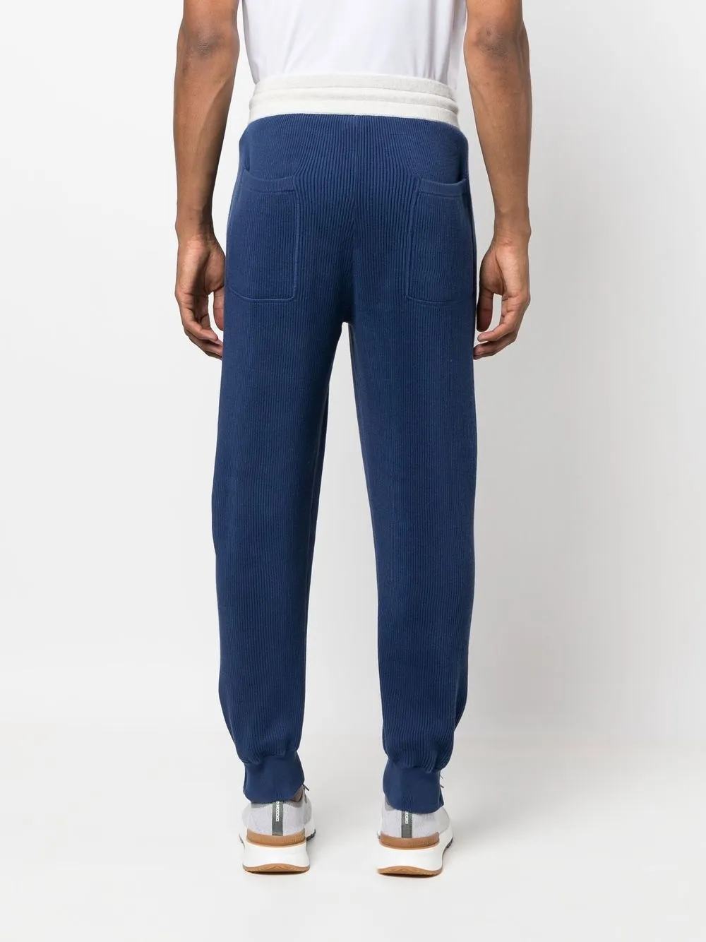 Brunello Cucinelli Knitted Track Pants In 蓝色