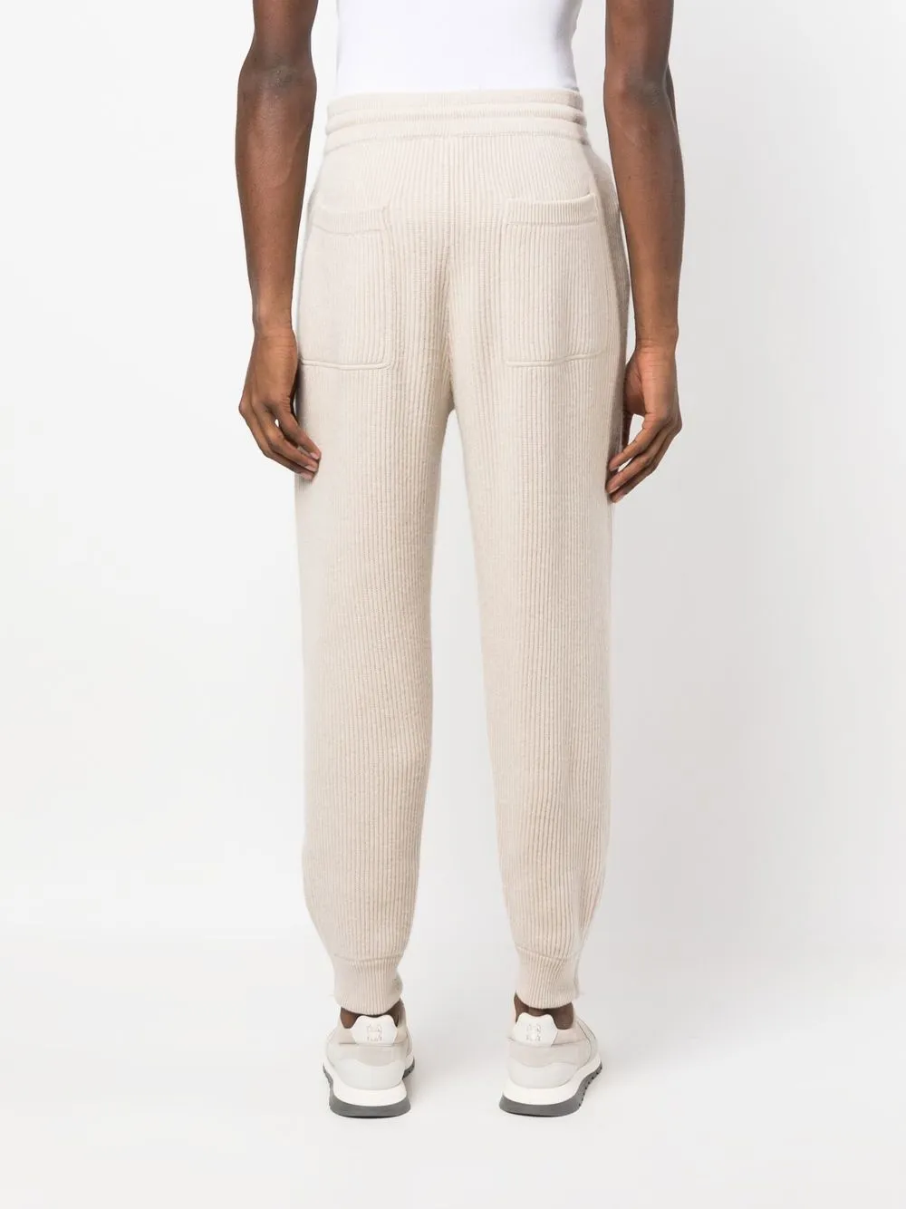 Brunello Cucinelli Drawstring-waist Cashmere Track Pants In Neutrals
