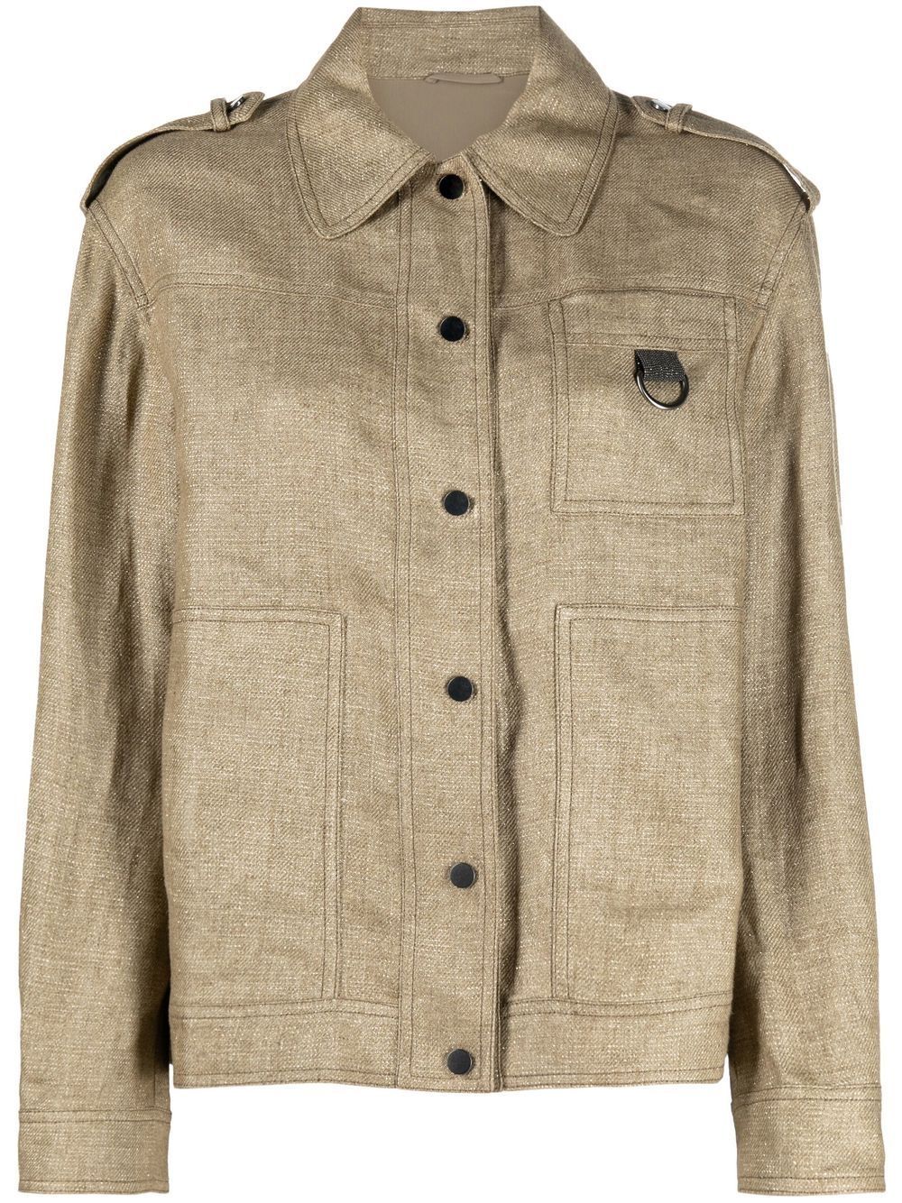 BRUNELLO CUCINELLI LINEN-BLEND SHIRT JACKET