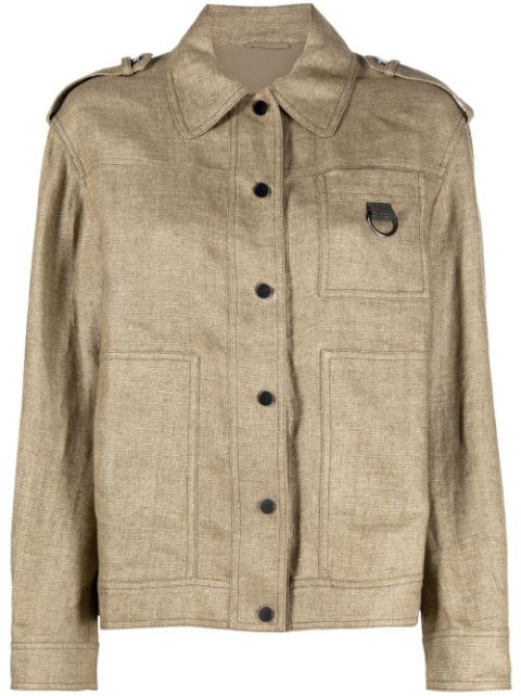 Brunello Cucinelli linen-blend shirt jacket