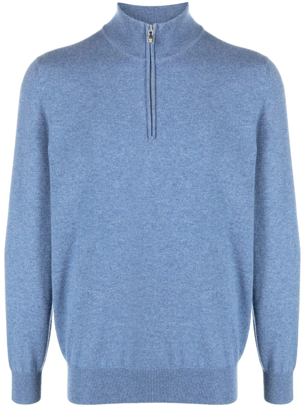 Shop Brunello Cucinelli Funnel-neck Cashmere Jumper In Blue