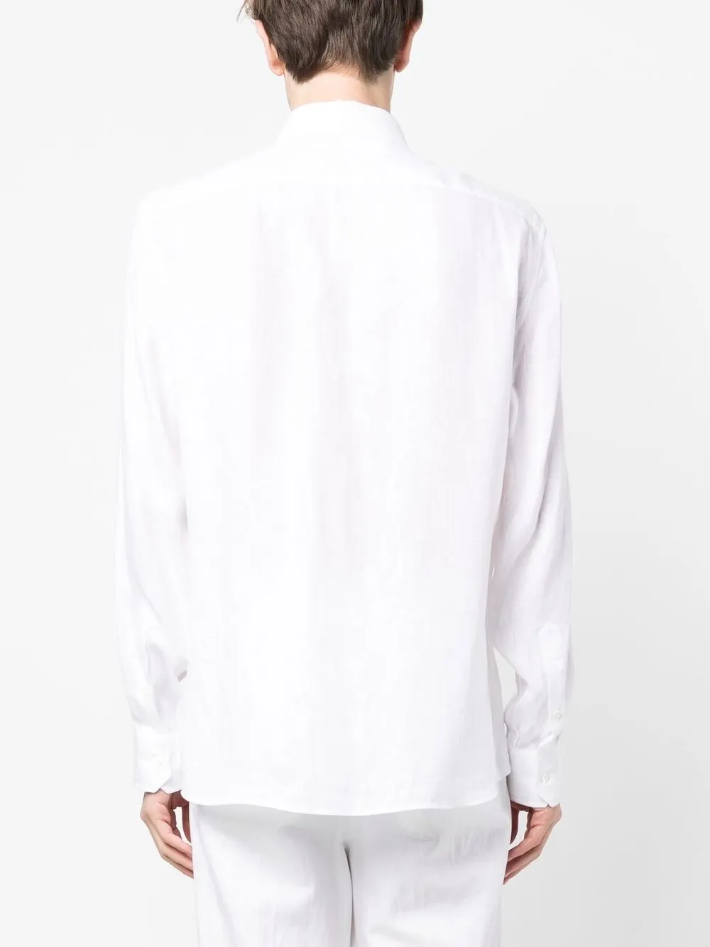 Brunello Cucinelli Loose Fit White Linen Button-up Shirt In White