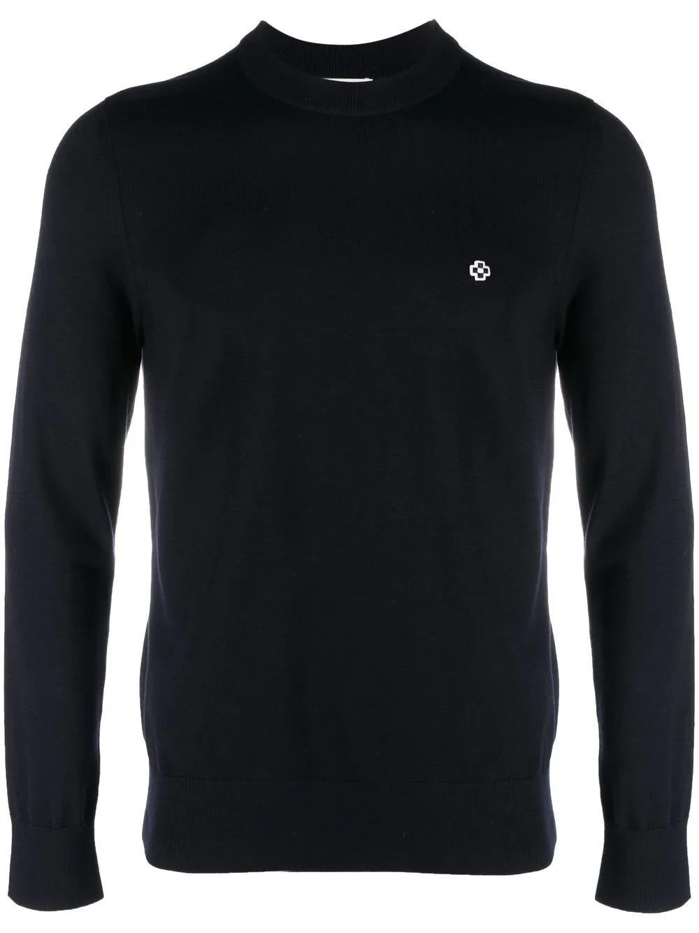 

SANDRO cross-embroidered crew-neck jumper - Blue