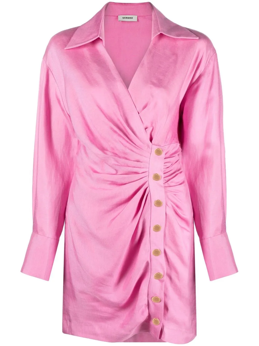 

SANDRO draped wrap shirtdress - Pink