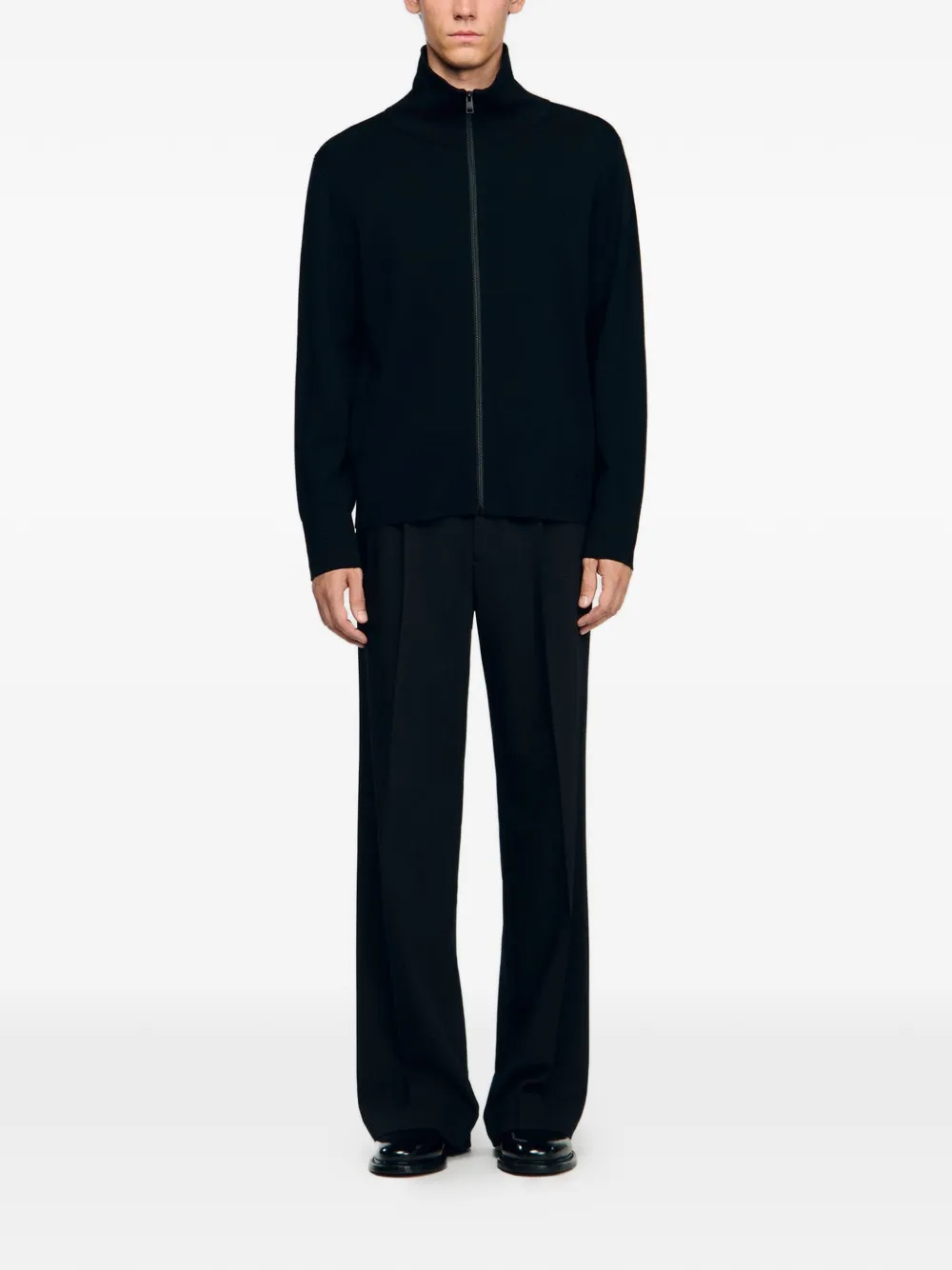  Sandro Cardigan Con Zip - Blu 
