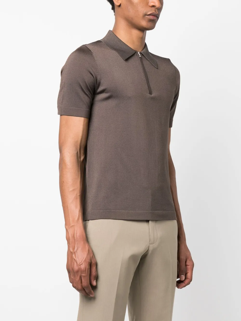 SANDRO zip-up Knit Polo Shirt - Farfetch