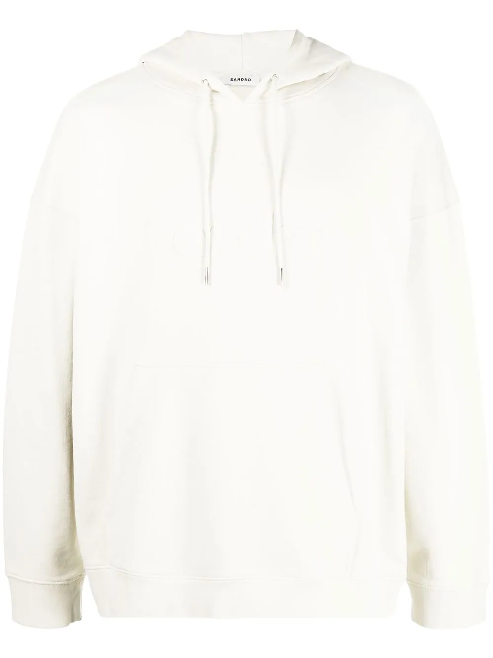 

SANDRO embossed-logo long-sleeve hoodie - Neutrals