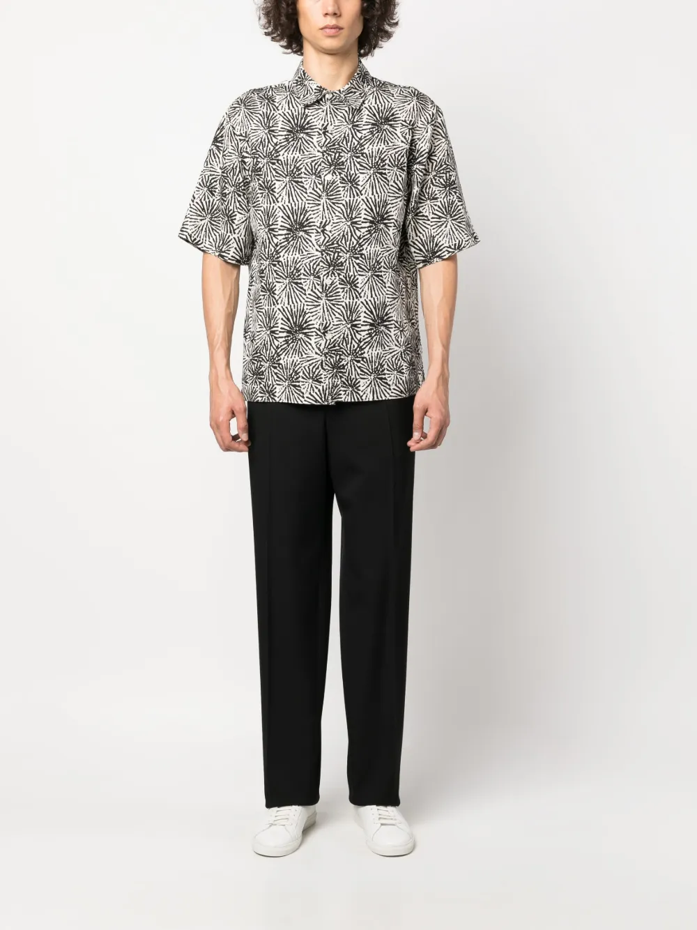 SANDRO Urchin graphic-print shirt - Beige