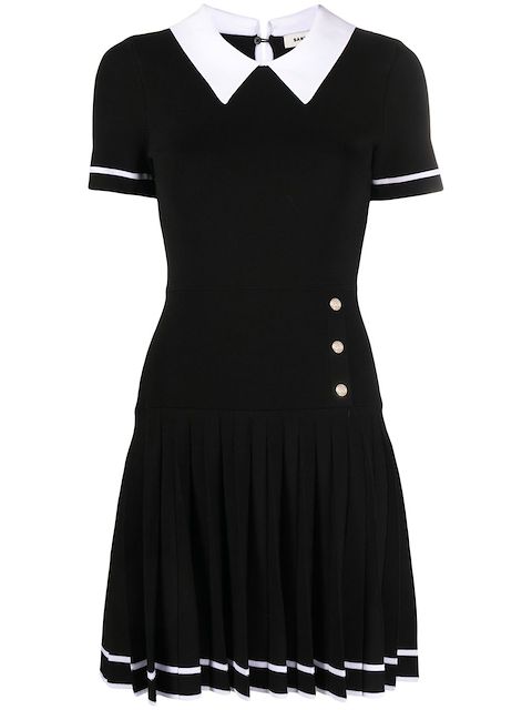 SANDRO pleated polo knitted dress