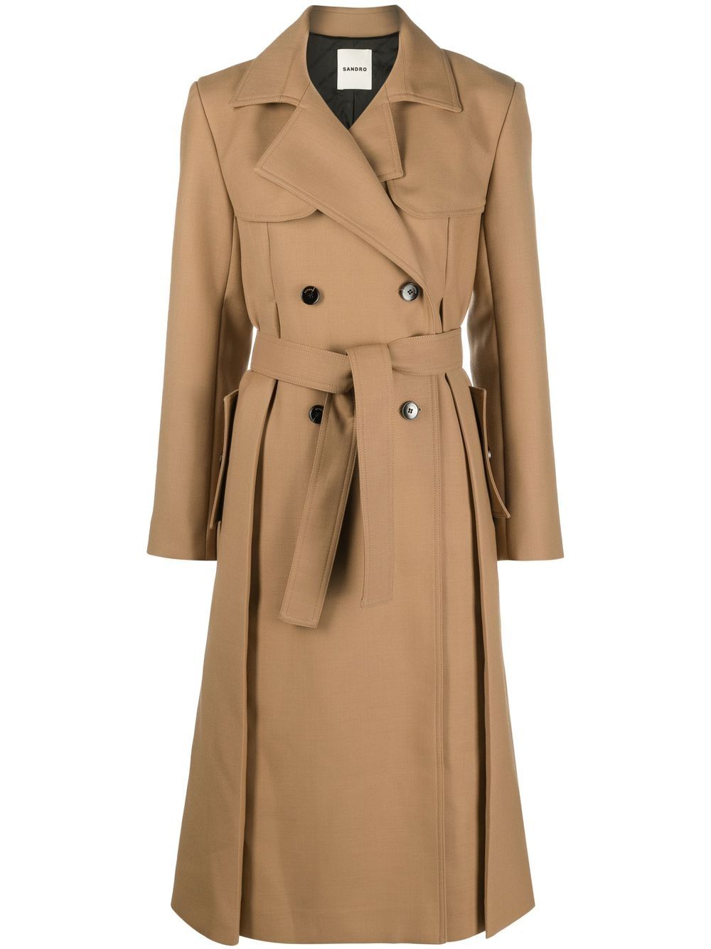 Image 1 of SANDRO Corentin double-breasted trench coat
