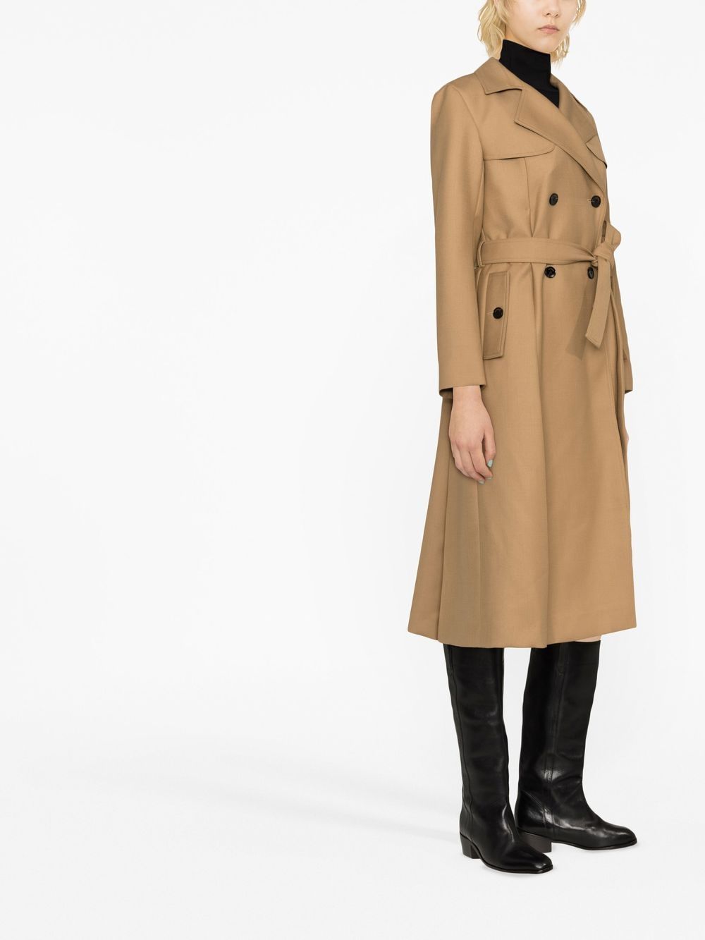 Shop Sandro Corentin Double-breasted Trench Coat In Brown