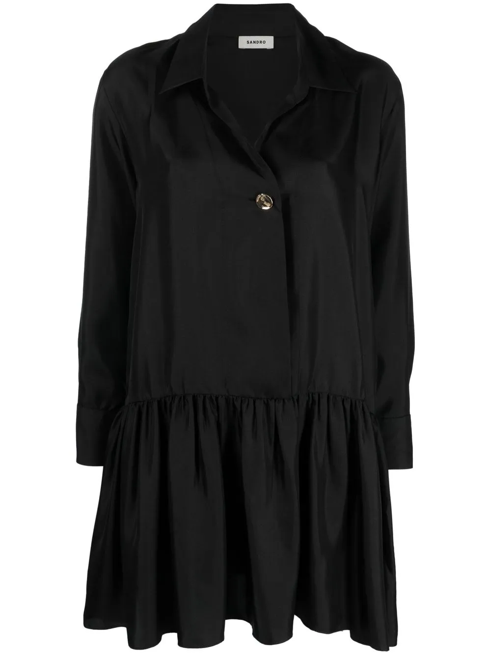 

SANDRO silk long-sleeve dress - Black