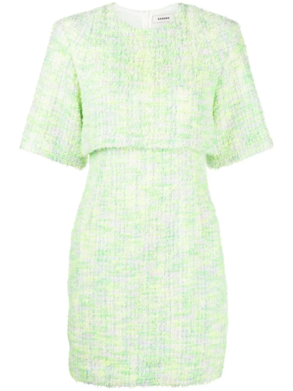 

SANDRO layered tweed minidress - Green