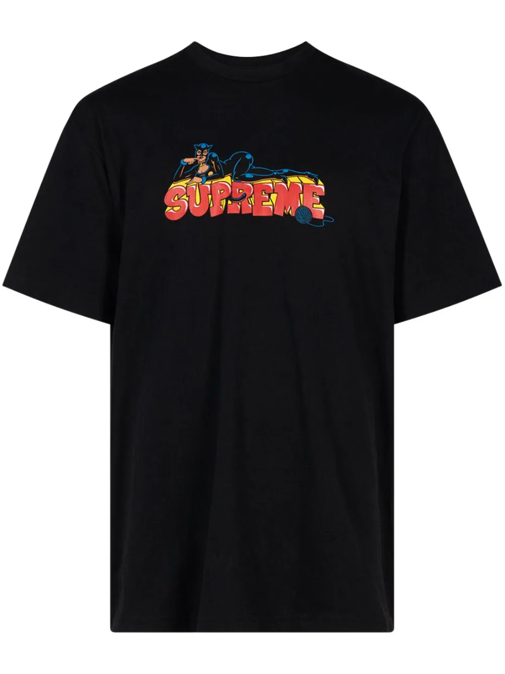 Supreme Catwoman Logo-print T-shirt In Black