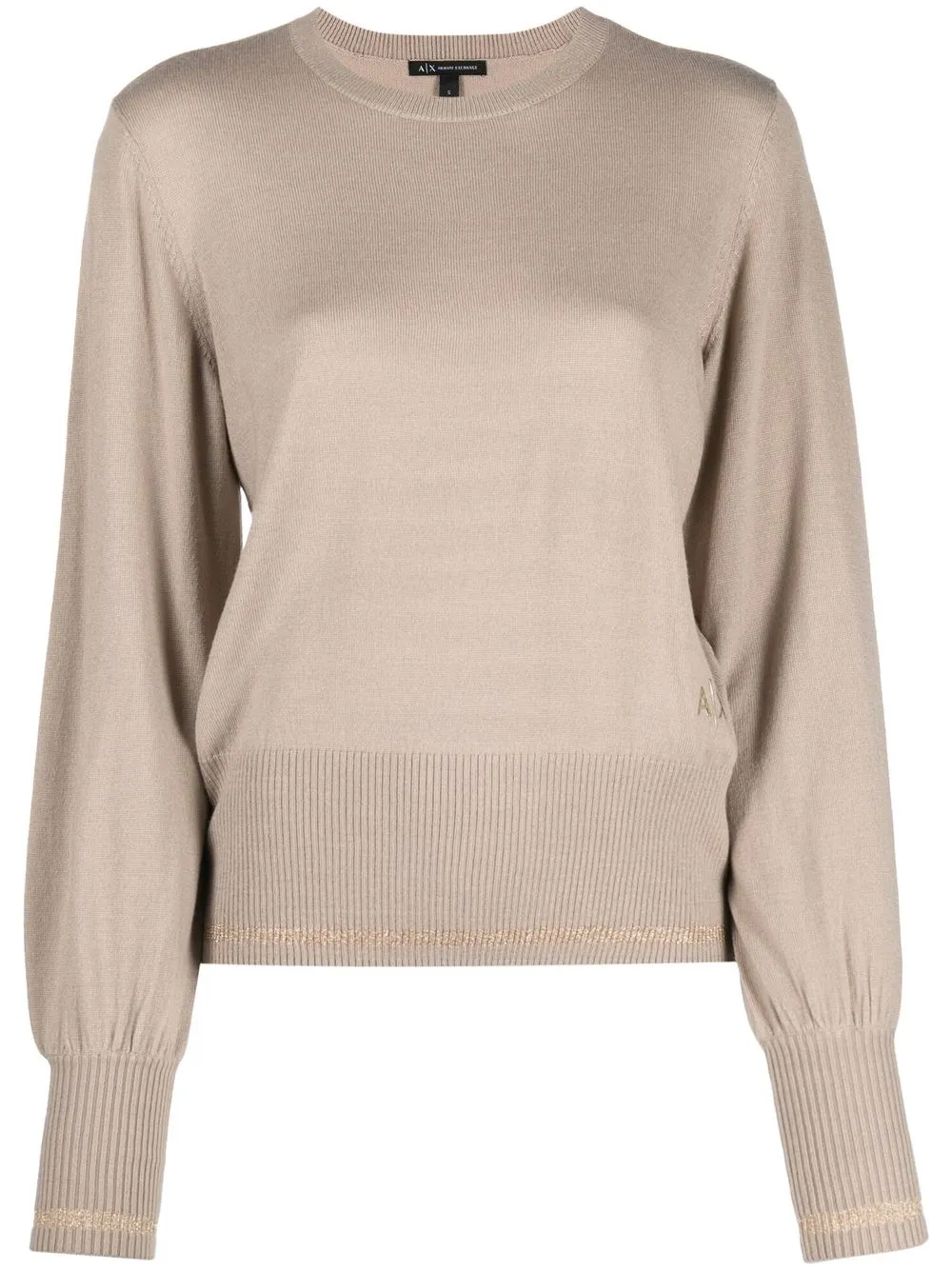 

Armani Exchange crew neck pullover jumper - Neutrals