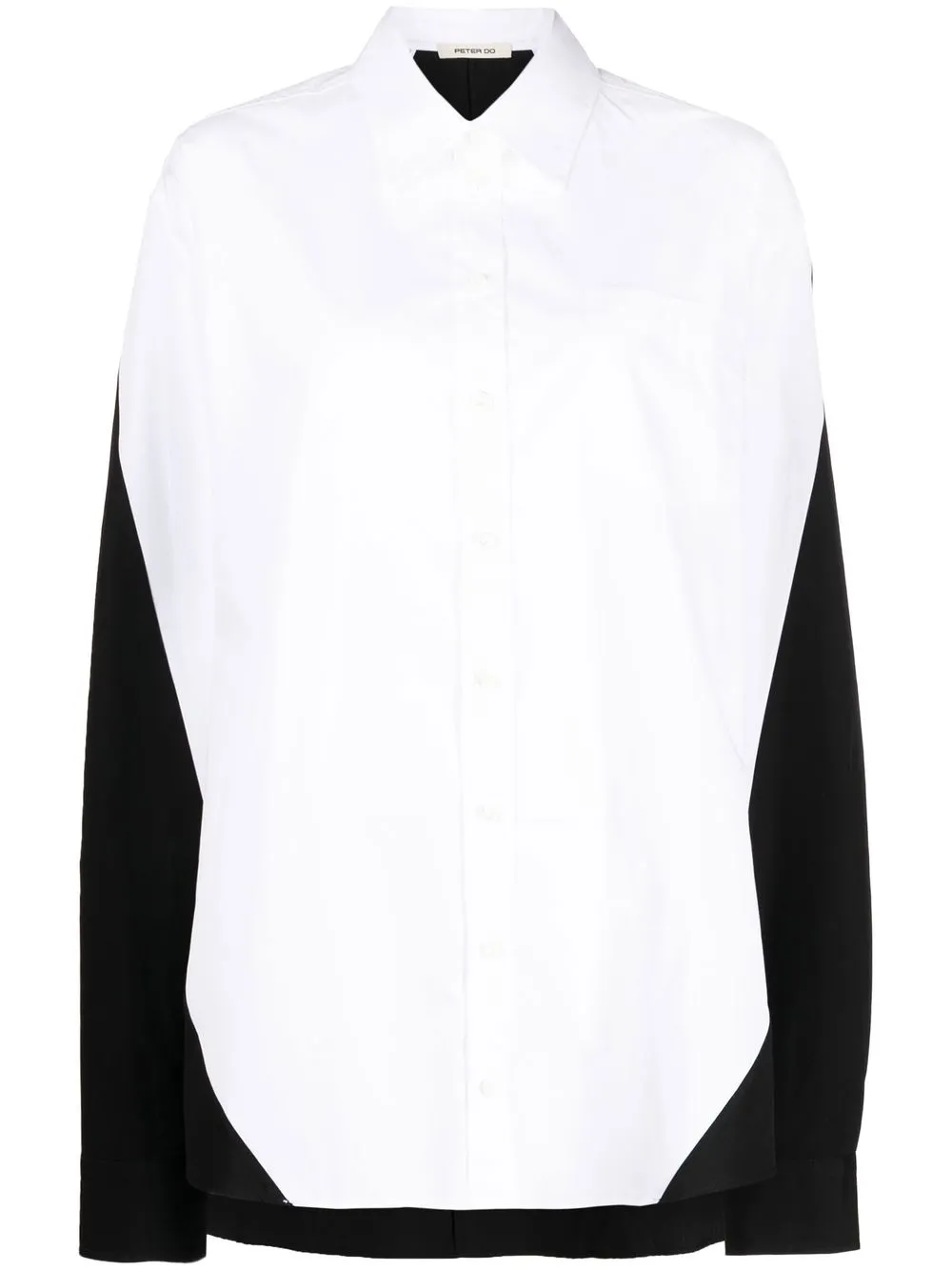 

Peter Do colour-block cotton shirt - Black