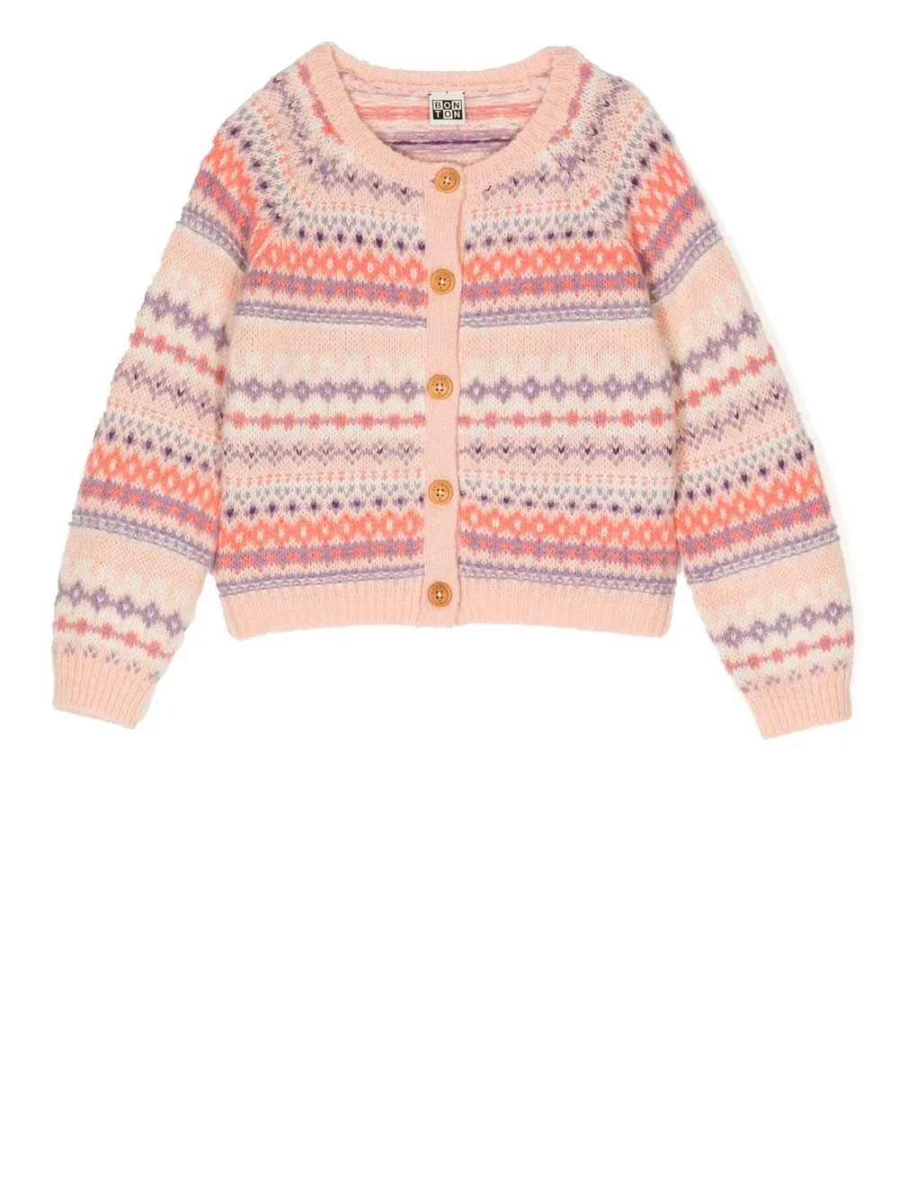 

Bonton patterned knit cardigan - Pink
