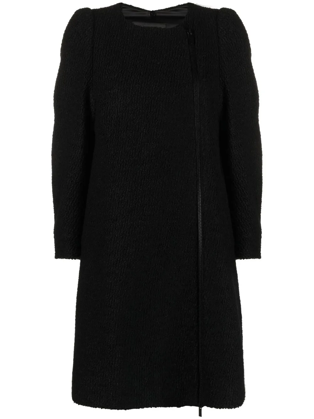 

Emporio Armani contrast-collar single-breasted coat - Black