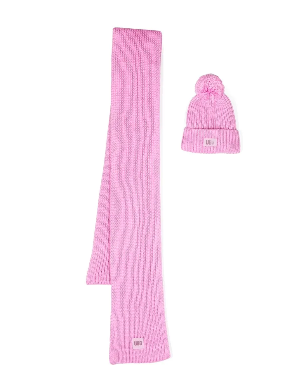 

UGG chunky-knit scarf and beanie set - Pink