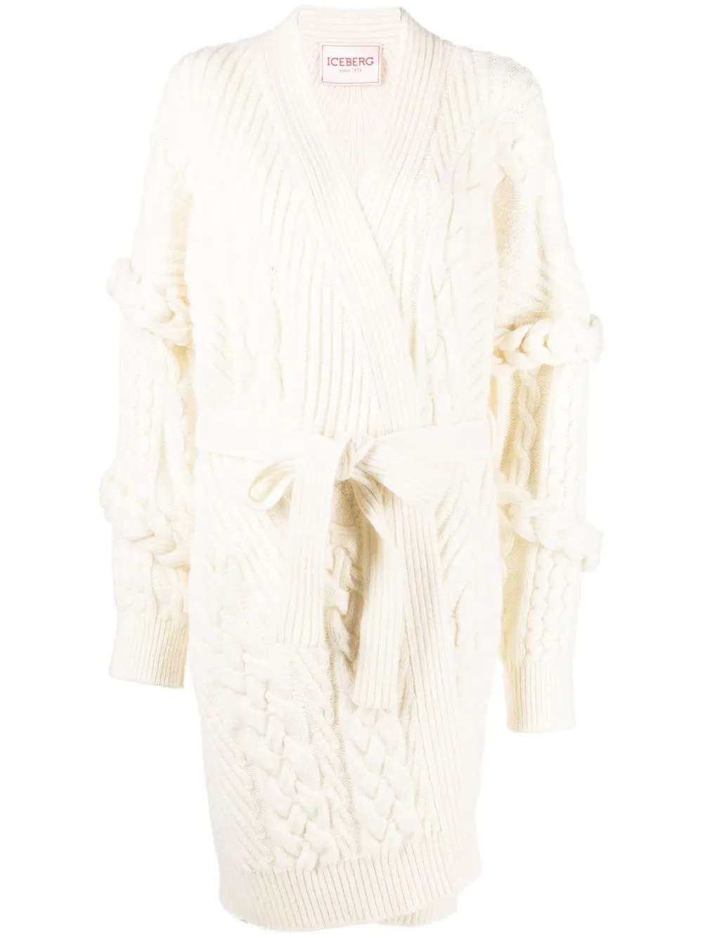

Iceberg cable-knit cardi-coat - White
