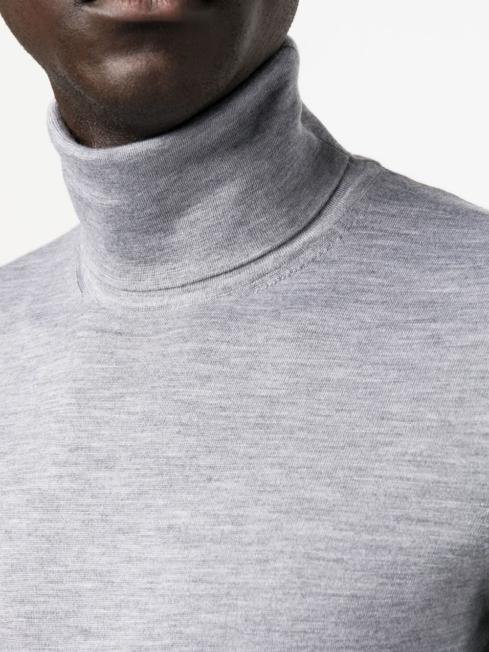 Shop Zegna Roll Neck Jumper In Grey