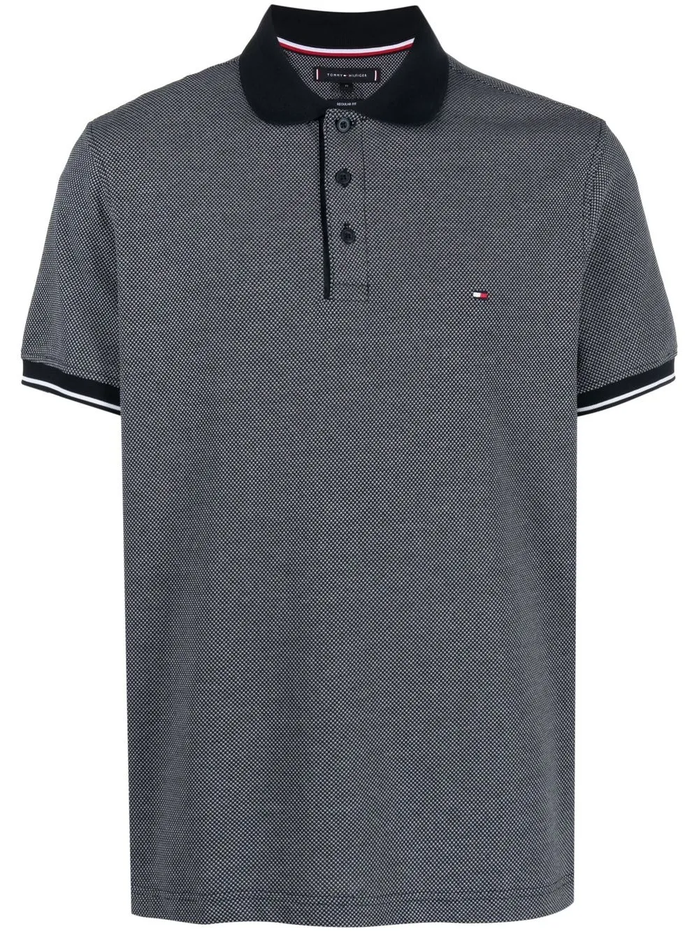 

Tommy Hilfiger logo-embroidered woven polo shirt - Blue