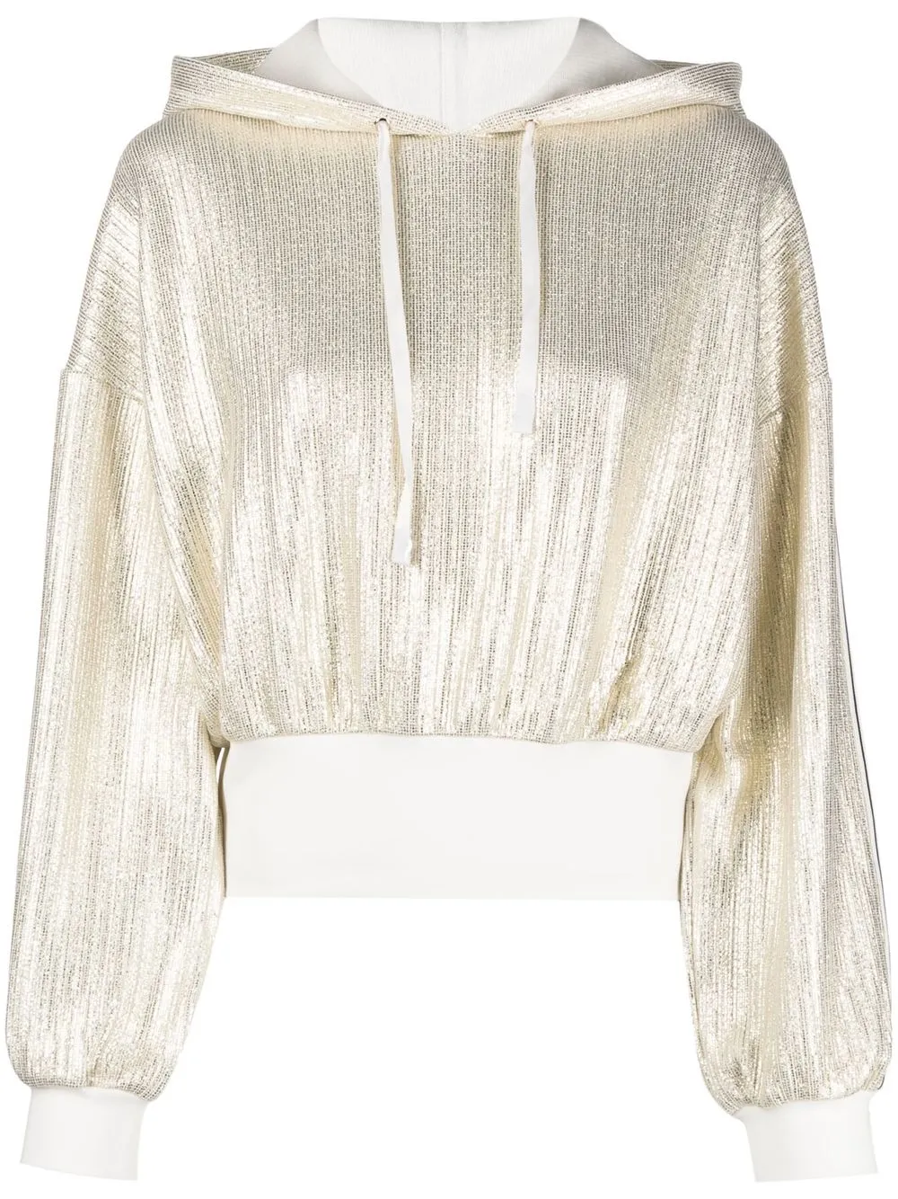 

LIU JO metallic cropped hoodie - White