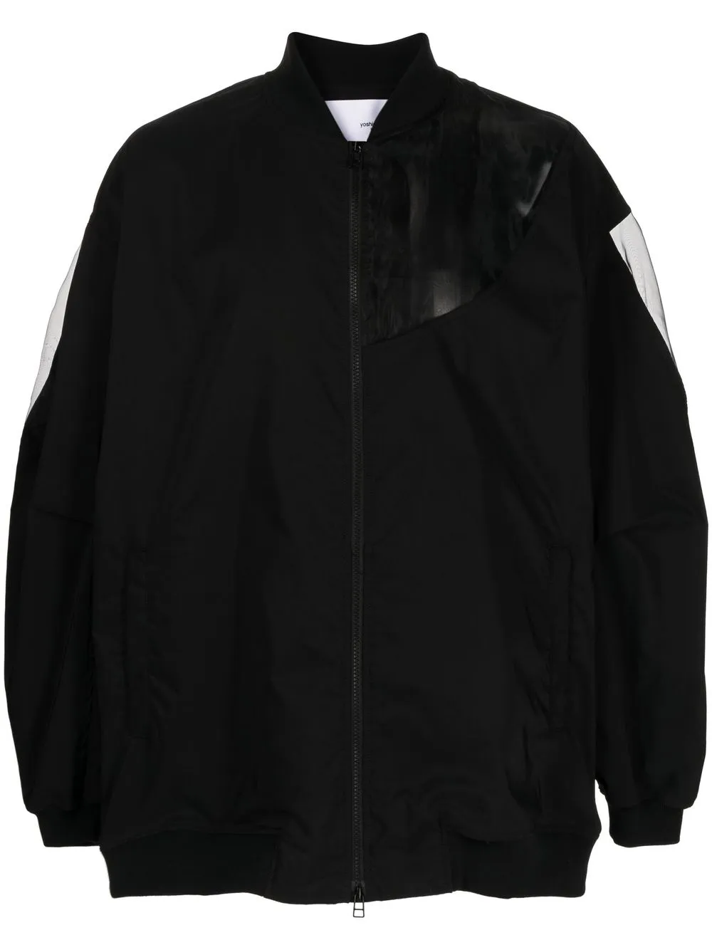 

Yoshiokubo contrasting-panel bomber jacket - Black