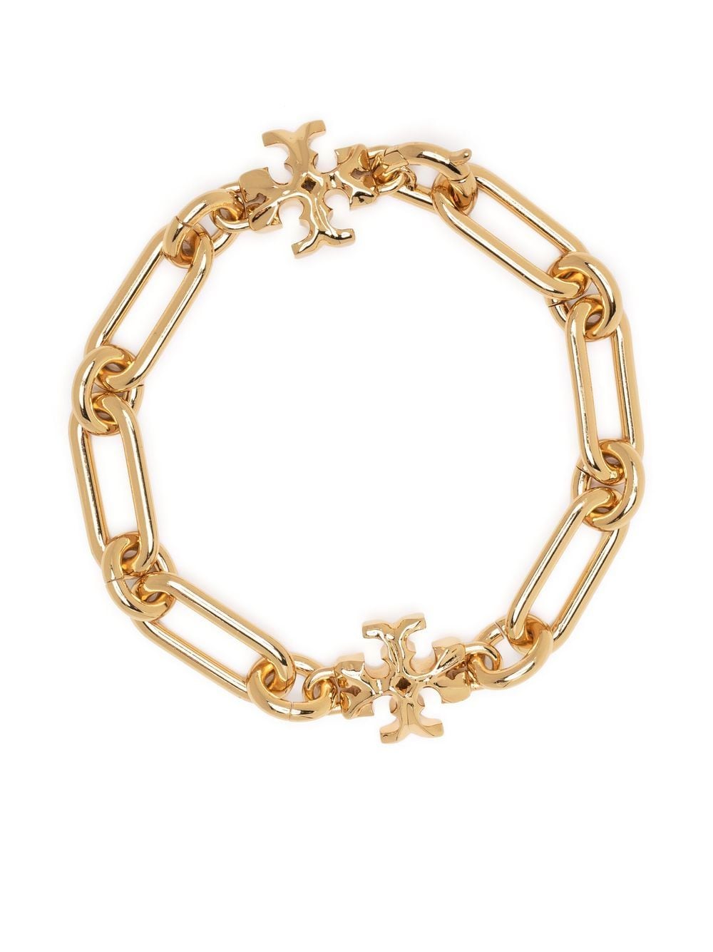 Shop Tory Burch Chunky Chain-link Bracelet In Yellow