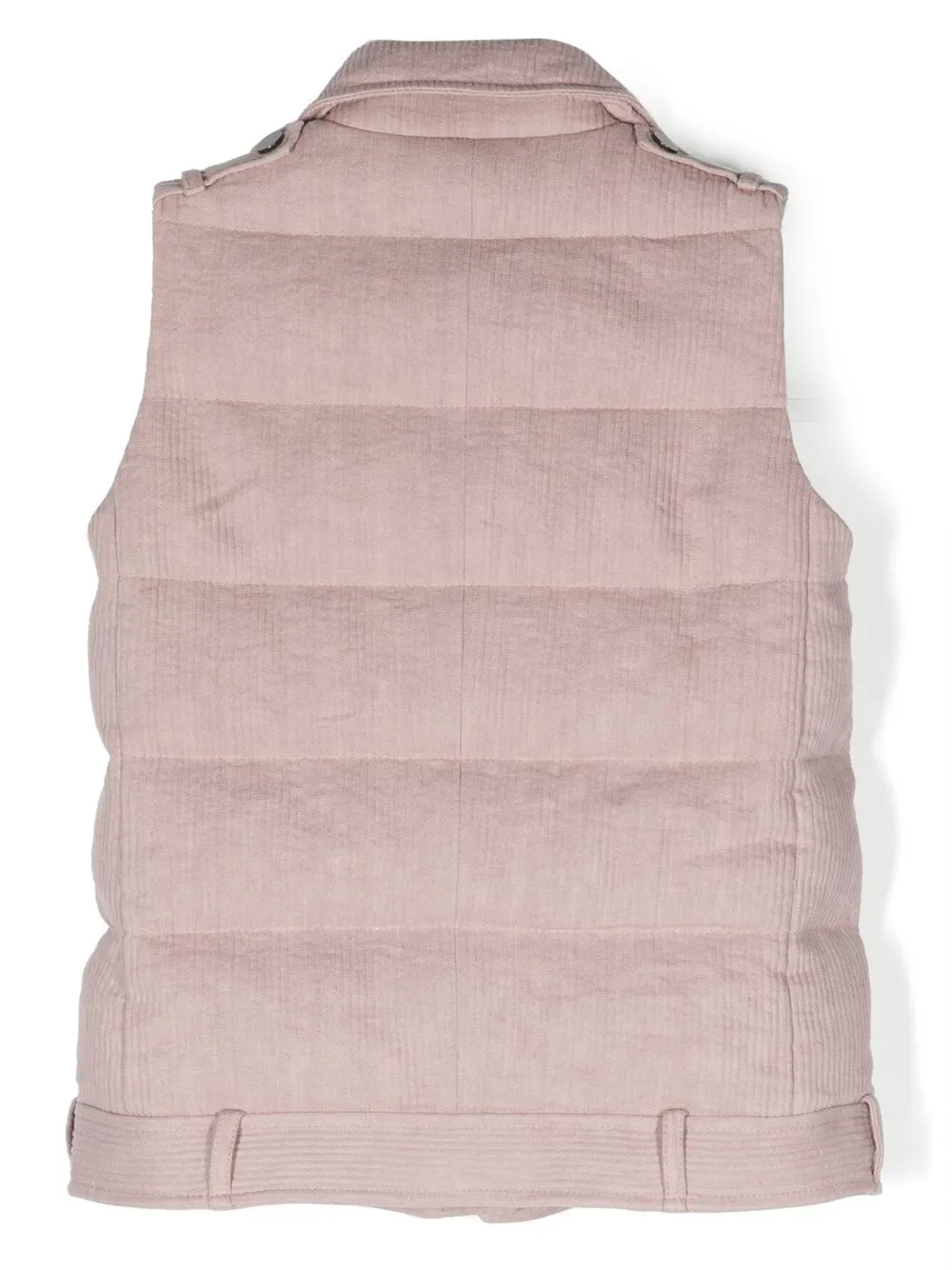 Shop Brunello Cucinelli Corduroy Zip-up Padded Gilet In Pink