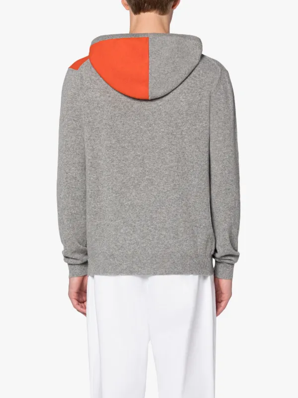 DOUBLE AGENT Grey Wool Hooded Sweater