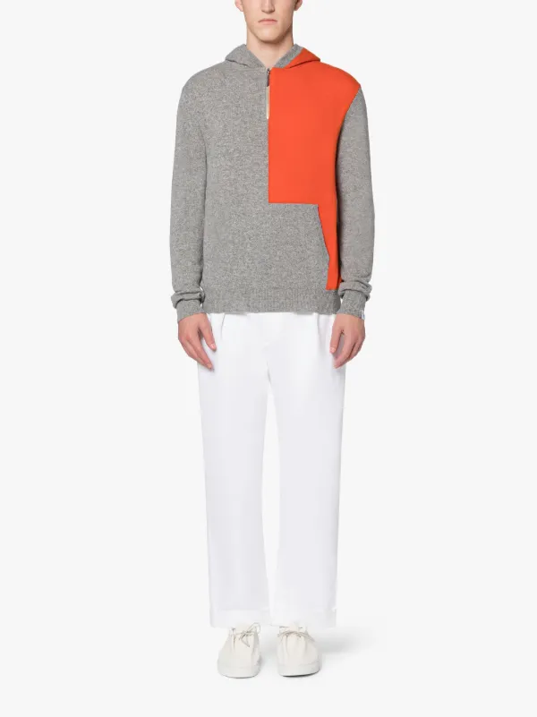 DOUBLE AGENT Grey Wool Hooded Sweater