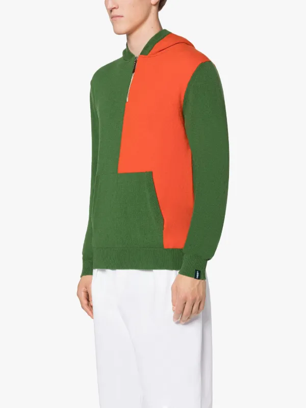 DOUBLE AGENT Green Wool Hooded Sweater