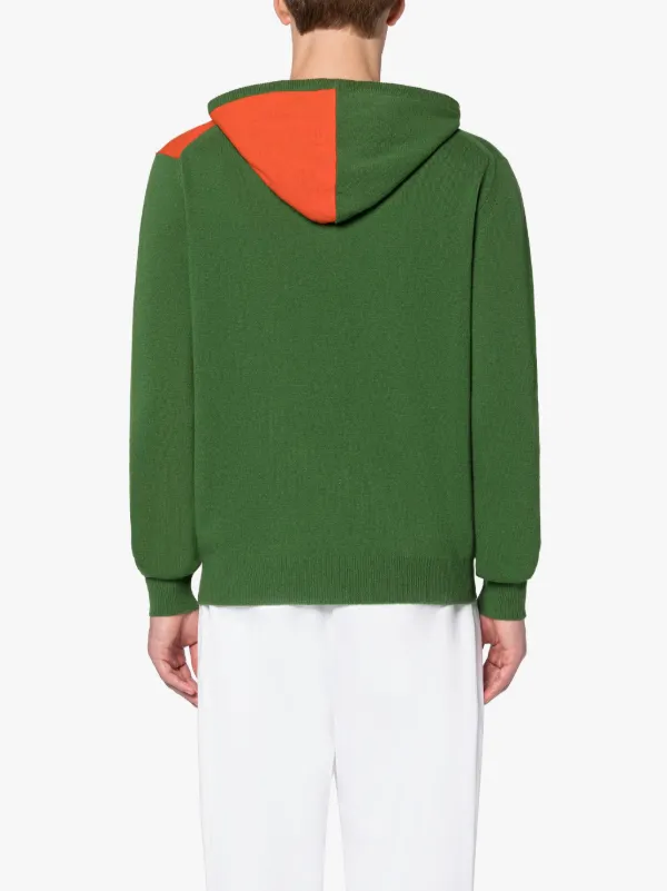 DOUBLE AGENT Green Wool Hooded Sweater