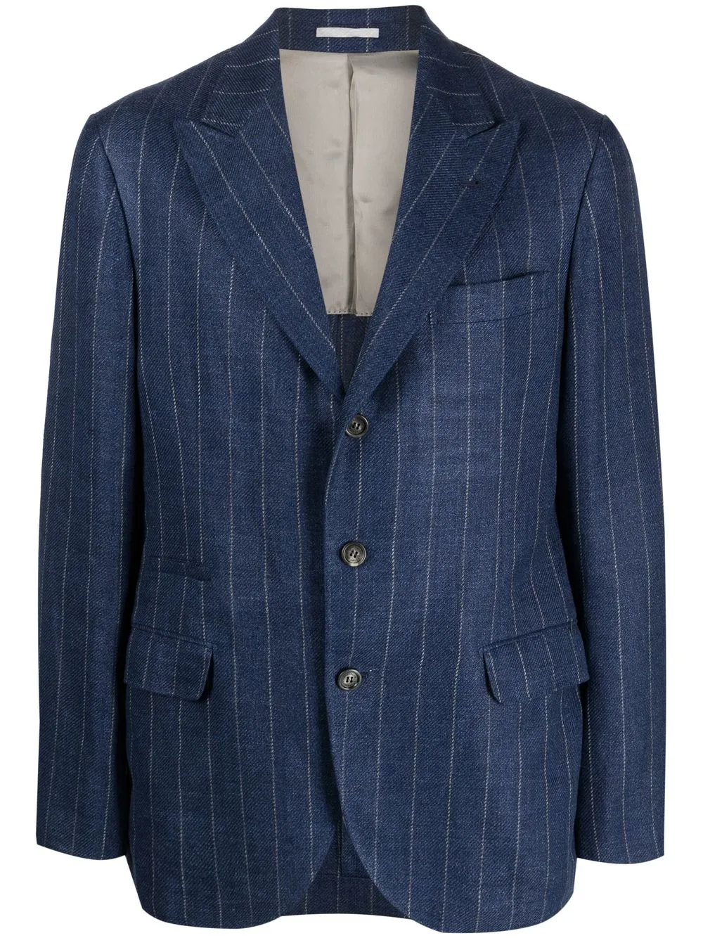 

Brunello Cucinelli single-breasted pinstripe blazer - Blue